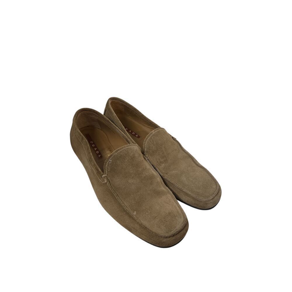 Prada Men's Brown Suede Leather Loafers Shoes Sz 10.5